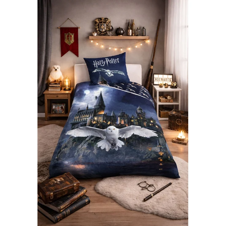 Harry Potter Bettwäsche Set 140 x 200 cm + 70x60 cm mehrfarbig fürs Schlafzimmer – Bild 2