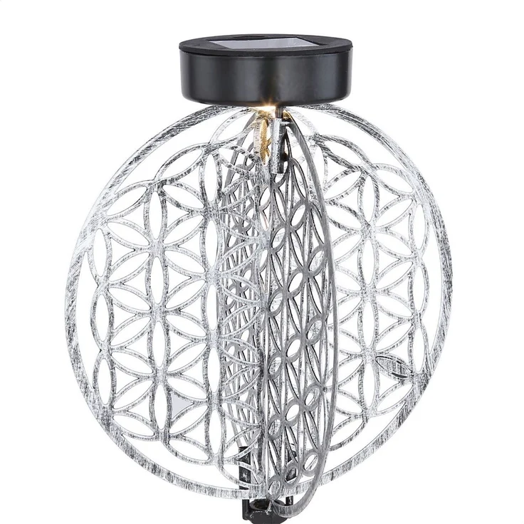 Solarleuchte Garten 2er Set Scheibe 20cm Solarlampe Außen Außenleuchte Solar – Bild 4