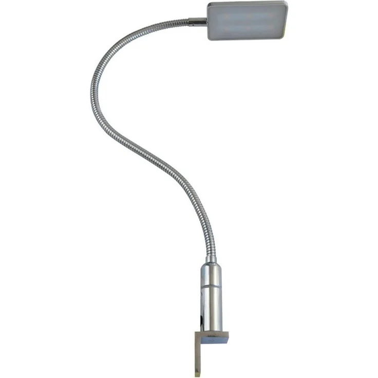 kalb Bettleuchte 4W LED Bettleuchte Leseleuchte Nachttischlampe Leselampe flexibel, 1er Set chrom, warmweiß