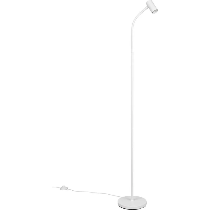 Schmale Stehlampe TARYN Weiß mit flexibel einstellbarem Spot, Höhe 133,5cm – Bild 2