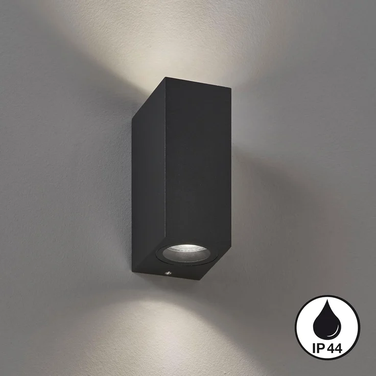 Fischer & Honsel 30569 LED Außenwandleuchte Emilio sandschwarz IP54 GU10 – Bild 2