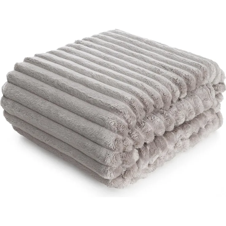 Wohndecke SOFT Design91 Streifen Steppung Gestreifte Decke Gesteppte Sofadecke 170X210 cm beige