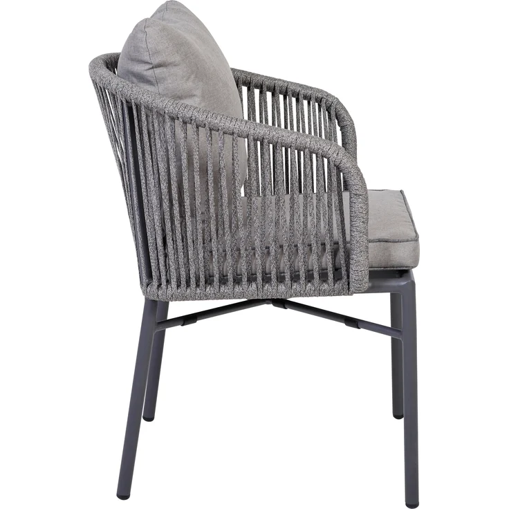 greemotion Stapelsessel Calgary, Gartenstuhl, komfortabel, Aluminium, inkl. Kissen, silber/grau – Bild 3
