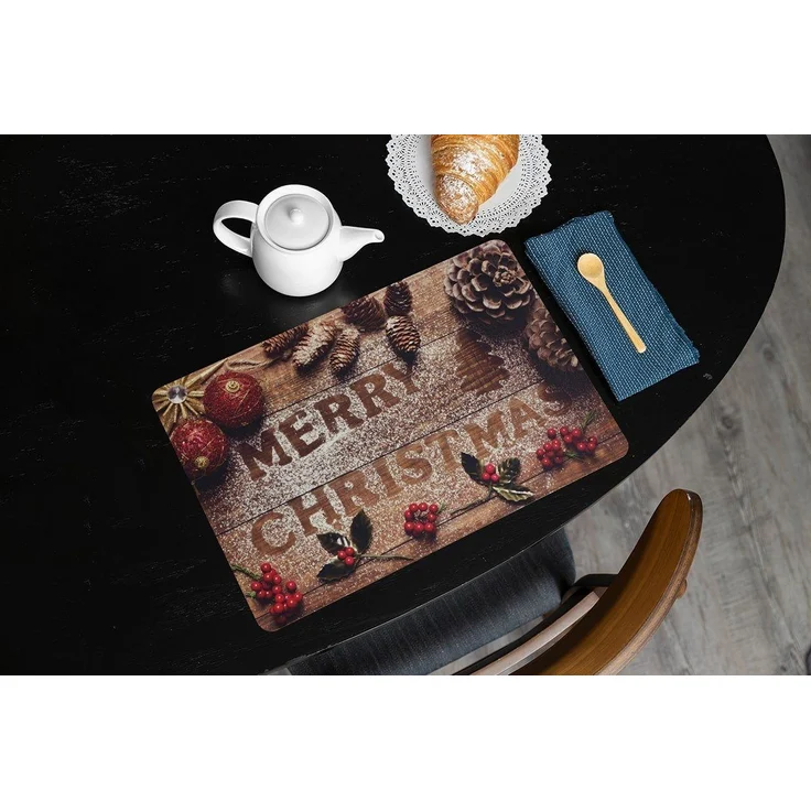 matches21 HOME & HOBBY Platzset Abwaschbare Tischsets 4er Set Weihnachten Merry Christmas, (4-St), Platzsets als Tisch-Untersetzer und Tisch-Deko für Esstisch Teller – Bild 3