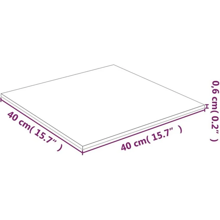 vidaXL Tischplatte Transparent 40x40 cm Hartglas 345071 – Bild 3