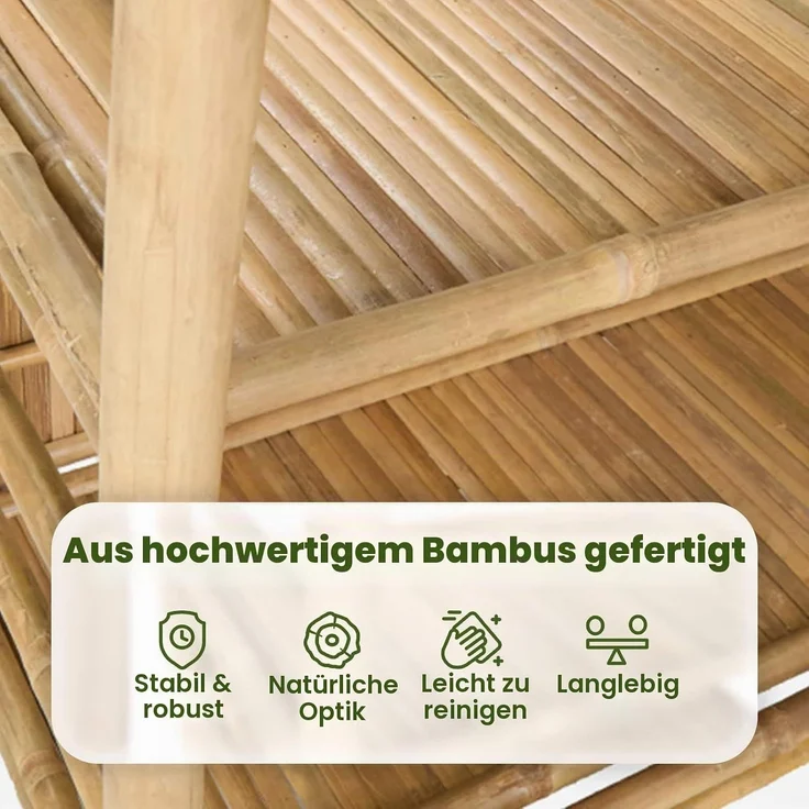 vidaXL Outdoor Bartisch Natur 110 x 50 x 105 cm Bambus 42028063 – Bild 5