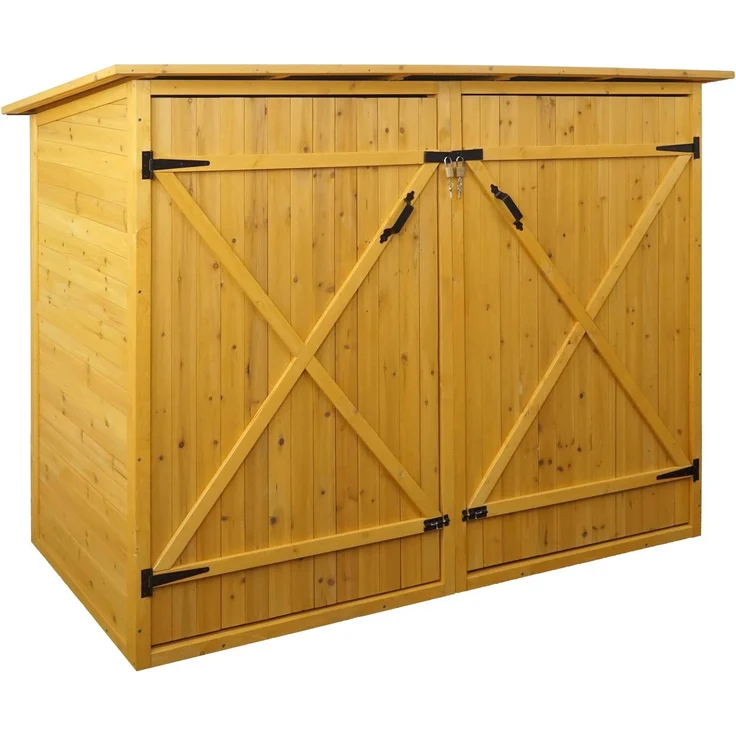 1er-Fahrradgarage HWC-H60, Fahrradbox Geräteschuppen Gerätehaus, MVG abschließbar 152x184x98cm ~ braun – Bild 8