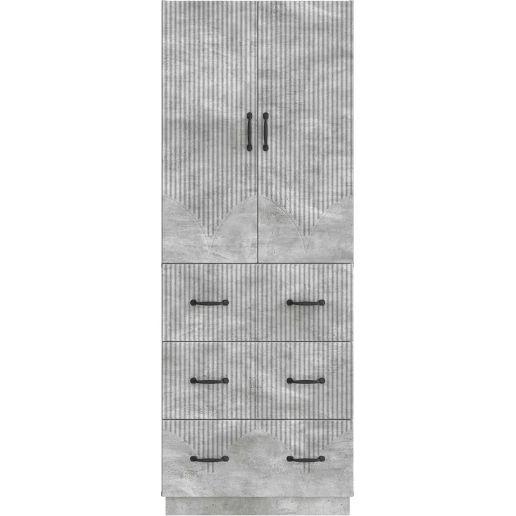 vidaXL Schrankset 2 pcs Betongrau 66 x 34,5 x 87 cm Holzwerkstoff 3416802 – Bild 4
