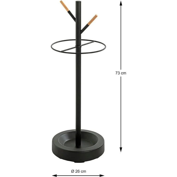 HAKU Möbel Schirmständer buche, schwarz, Metall - Maße: H 73 cm x Ø 26 cm, Style: Modern – Bild 2