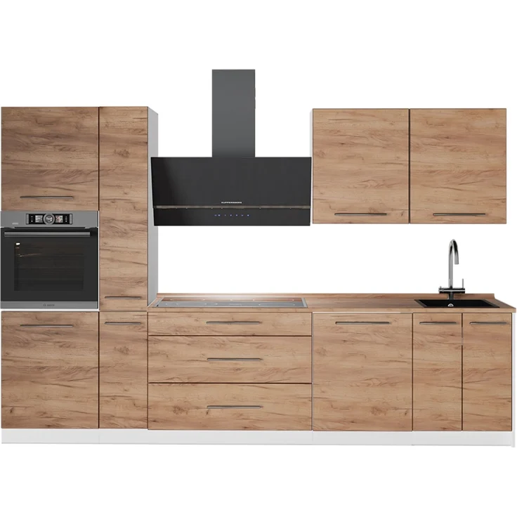 Küchenzeile Fame-Line Goldkraft Eiche 310 cm, AP Eiche Vicco – Bild 1
