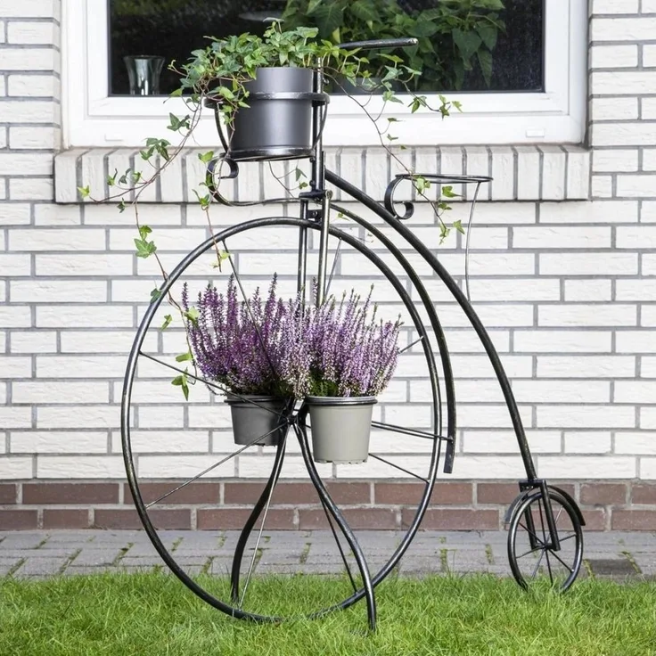 GartenHero Blumenständer Blumenständer Fahrrad Blumenregal 3 Blumentöpfen Pflanzenregal