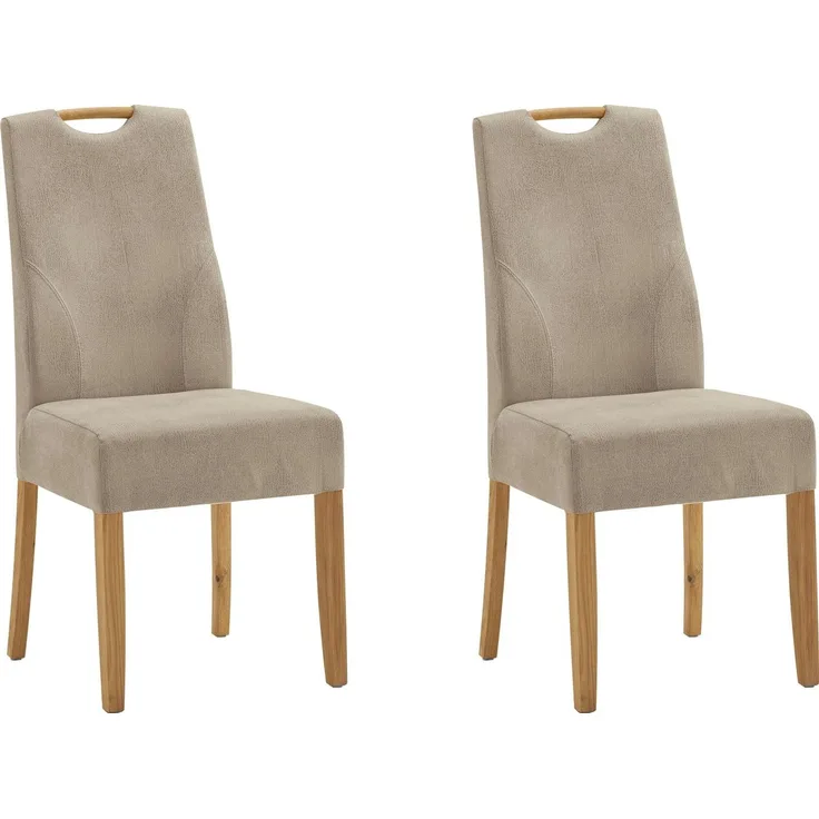 NIEHOFF SITZMÖBEL Esszimmerstuhl Top Chairs, Griff im Rücken, 2er-Set, Füße und Griff massive Eiche