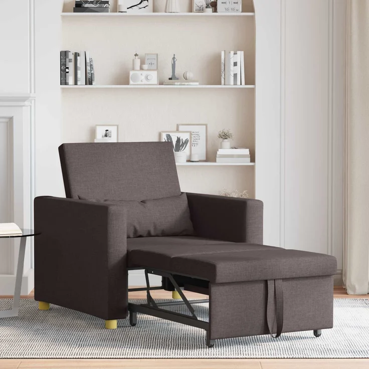 vidaXL Ausziehbare Schlafcouch Einzel Dunkelbraun 90 x 165 x 87 cm 42002688 – Bild 2