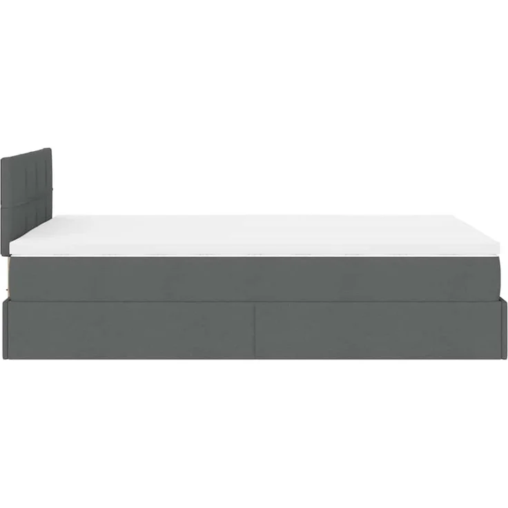 vidaXL Ottoman-Bett mit Matratze Dunkelgrau 120x200 cm Stoff 3311450 – Bild 9