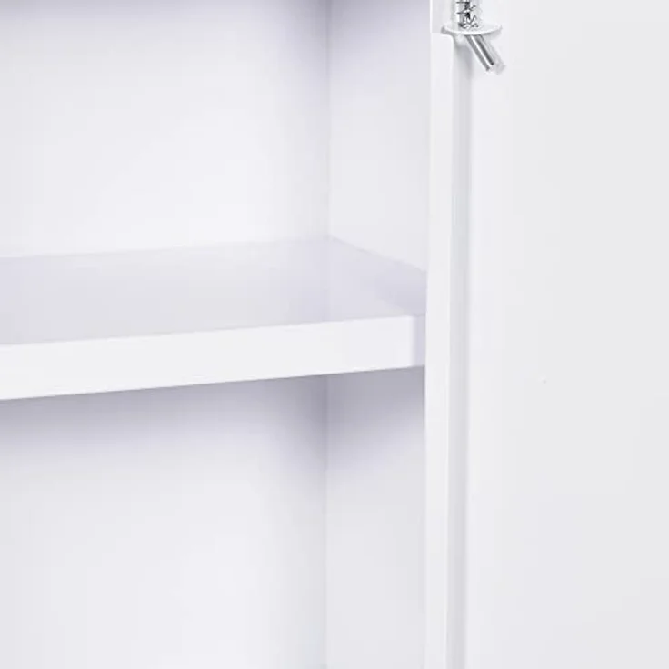 Kleankin Medizinschrank Apothekerschrank mit 3 Fächern (Erste Hilfe Schrank, 1-St, Medikamentenschrank) Stahl, Weiß, 40 x 15 x 53,5 cm – Bild 9