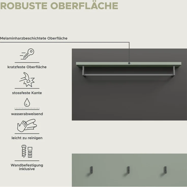 Paneel (B/H/T: 73x80x27 cm) in Smoke Green Nachbildung – Bild 7
