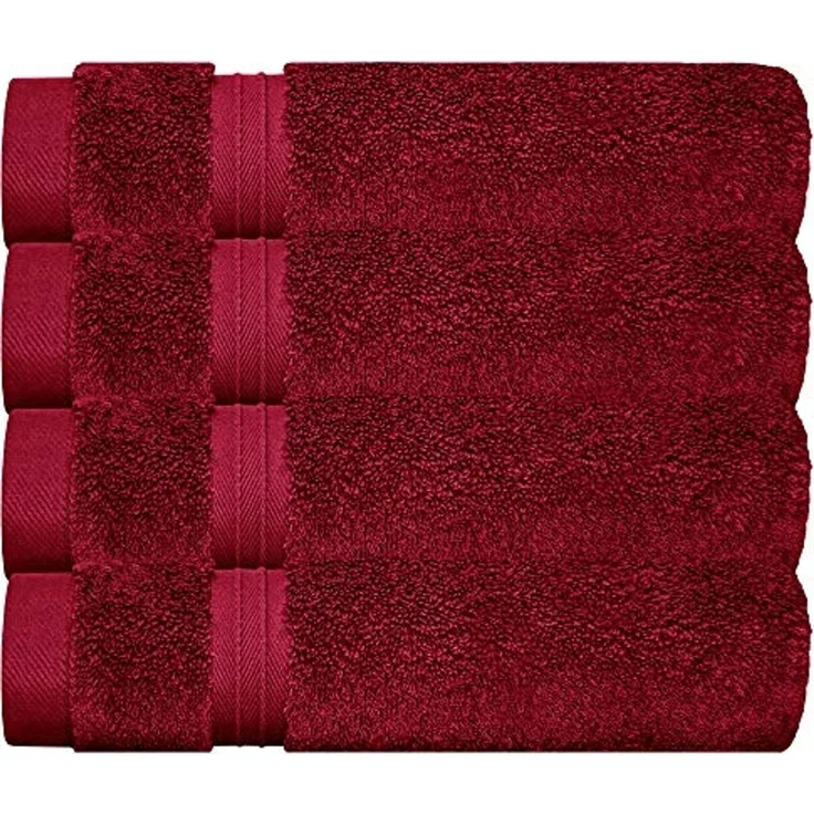 Lashuma Gästehandtücher Linz, Frottee (4-St), Kuschelige Gästetücher 30x50 cm dunkel rot – Bild 6