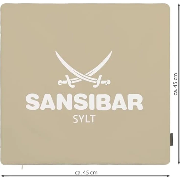 Sansibar Sylt Kissenhülle Kissenbezug Sansibar Sylt Kissenhülle, Sansibar Logo Druck, 45x45 cm, mit Logo-Schriftzug, mit verdecktem Reißverschluss – Bild 3