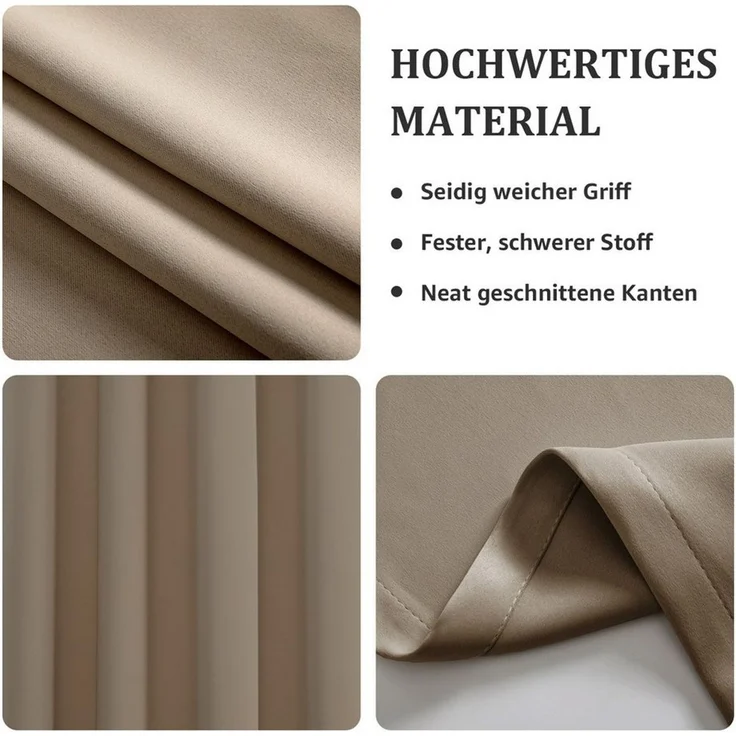 Simloveve Vorhang Gardinen Wärmeisolierende Schlafzimmer Blackout Curtain Lärmschutz (2 St), Ösen, blickdicht, Polyester, Höhe 145/175/225/245cm,2er-set Thermovorhang Verdunkelung Super Dicke – Bild 4