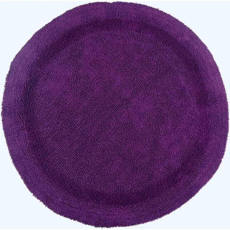 Homescapes Runde Badematte lila, Premium Badvorleger 80 cm, Badteppich Baumwolle mit Wende-Design – Bild 1