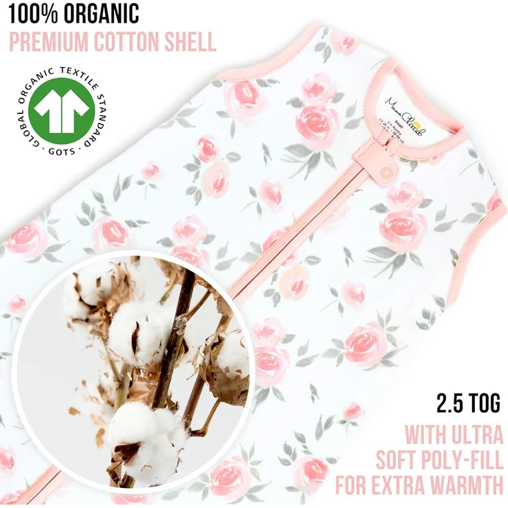 Mama Cheetah Baby Schlafsack 2.5 TOG, Bio-Baumwolle Baby tragbare Decke mit Zwei-Wege-Reißverschluss, Swaddle Übergang Baby Schlafsack für Neugeborene Säugling Kleinkind Junge Mädchen, 18-24 Monate – Bild 2