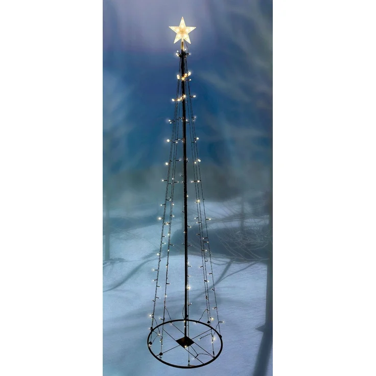 240 cm LED Lichterbaum mit Stern 8 Funktionen Dekobaum Leuchtbaum Outdoor Indoor – Bild 1