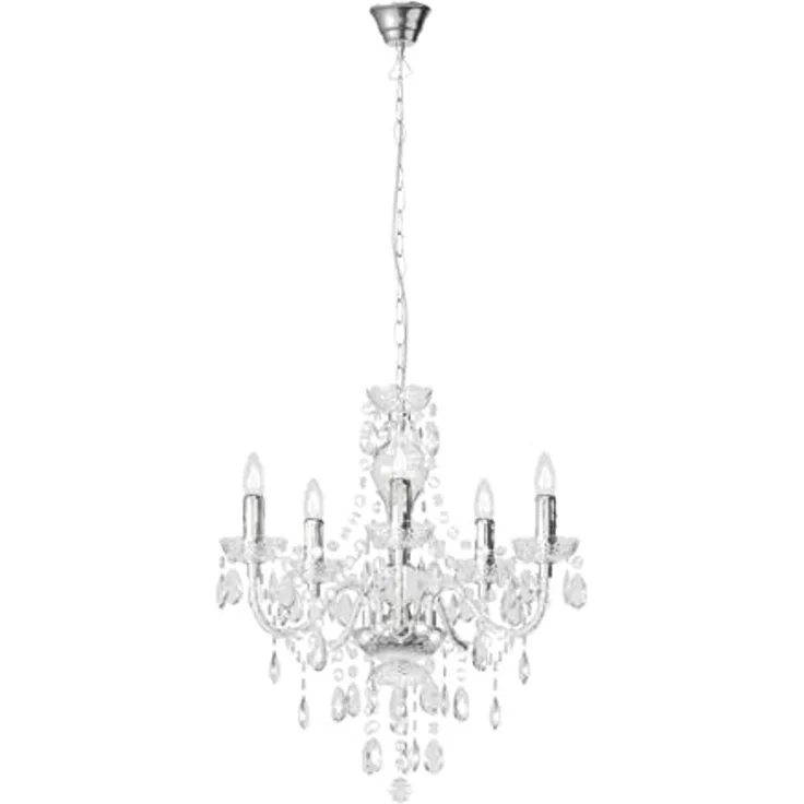 Lindby Kronleuchter Merida, Transparent IP20, 5 x 40 W