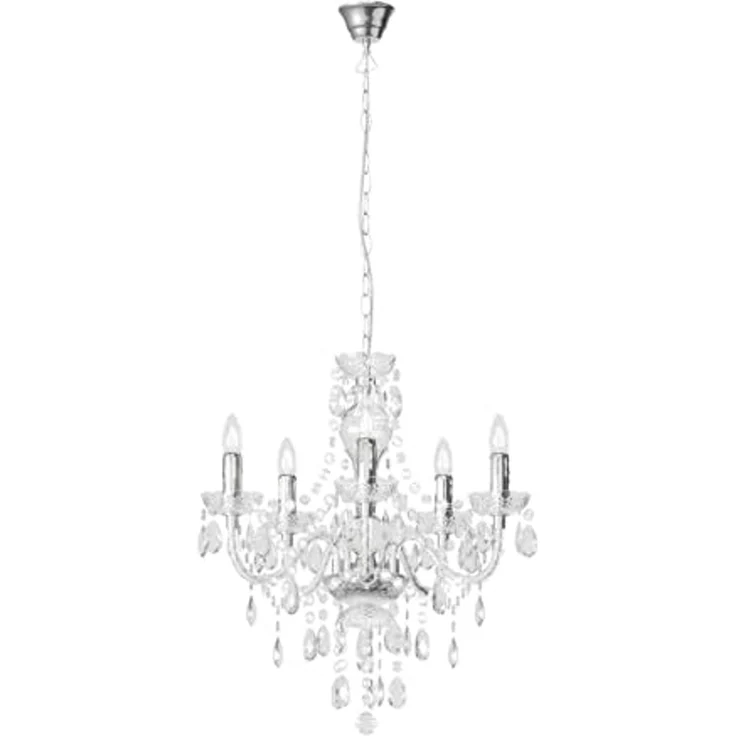 Lindby Kronleuchter Merida, Transparent IP20, 5 x 40 W – Bild 1