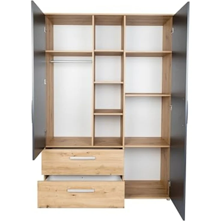 arthur berndt Jugendzimmer-Set Alessio, (Set, 6-tlg, Kleiderschrank, Bett mit Schubkasten, Schreibtisch, Bücherregal etc), mit Melamin-Oberfläche – Bild 3