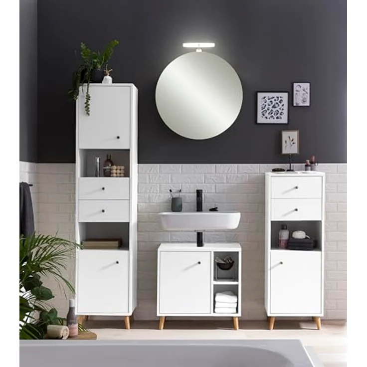 Schildmeyer Bjarne Medizinschrank 158506, weiß matt, 64,2 x 19,6 x 71,4 cm – Bild 7