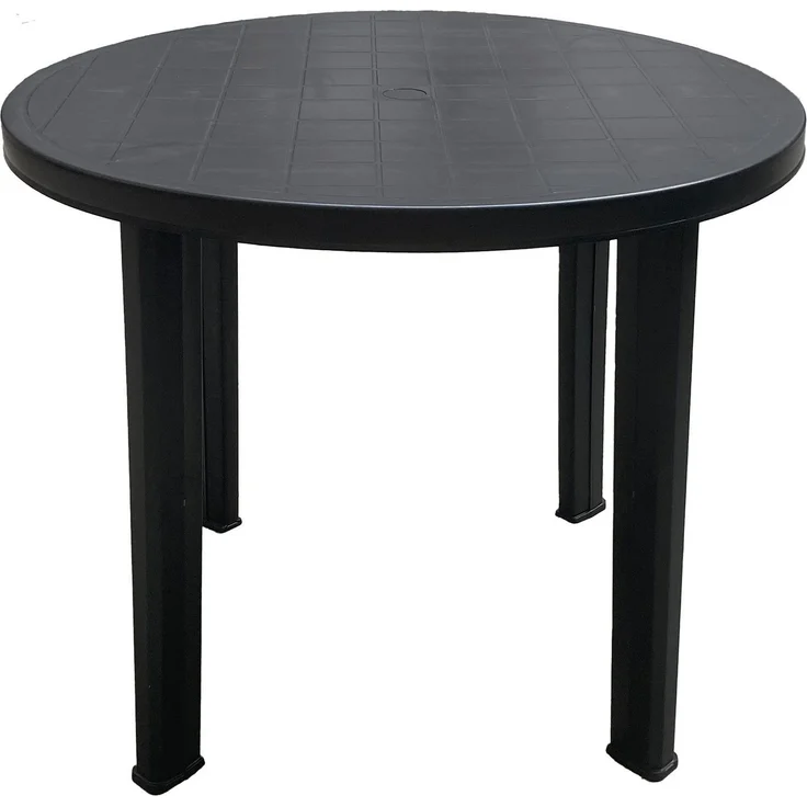 Progarden Sitzgruppe Gartenmöbel Kunststoff 5 Tlg. Terrassenmöbel Terrasse Schwarz, (Set, 5-tlg, Tisch + 4 Stapelstühle), UV-Beständig, Robust, Wetterfest, Made in Italy, Hochwertig – Bild 2