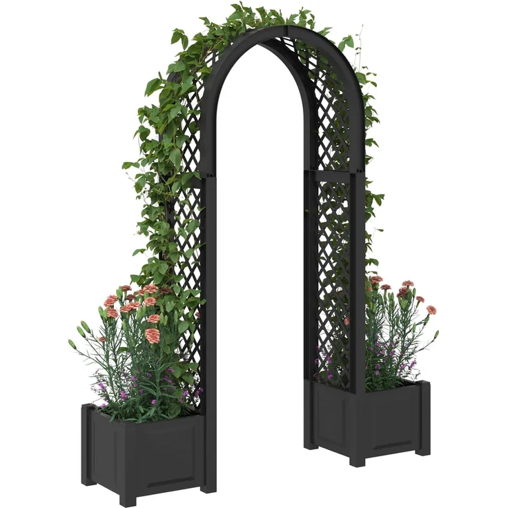 vidaXL Rosenbogen mit Pflanzer Anthrazit 168,5 x 43 x 207 cm PP 42041736 – Bild 2