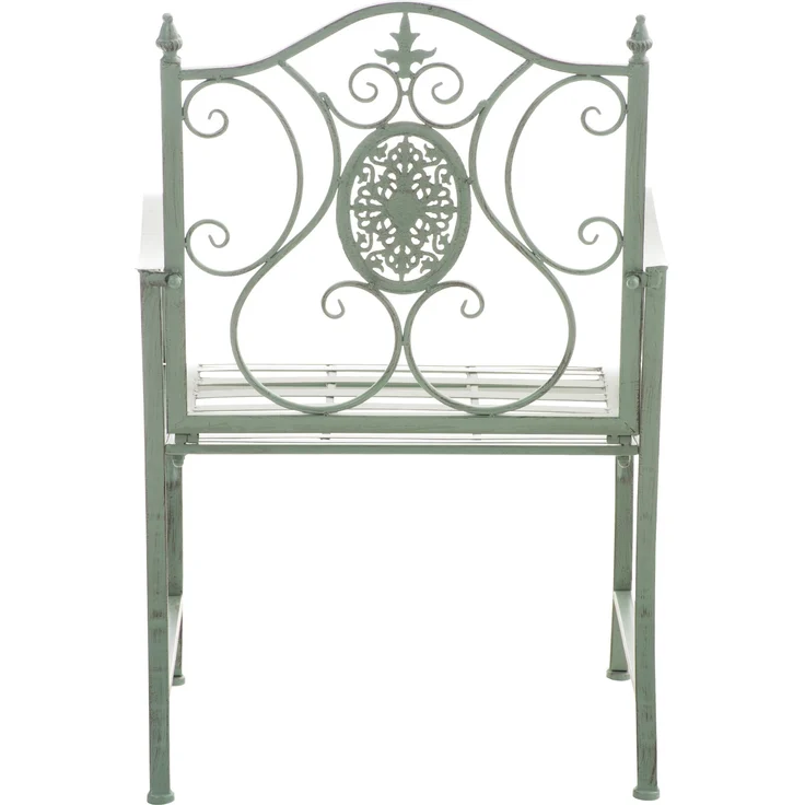 2er Set Gartenstühle AUSTIN - Metall Antik-grün 62x53x94 cm | Gartenstuhl Metall Terrassenstuhl Antik Verzierung Stühle Garten Balkon – Bild 6