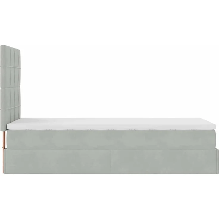 vidaXL Ottoman-Bett mit Matratzen & LEDs Hellgrau 80x200 cm Samt 3314282 – Bild 10
