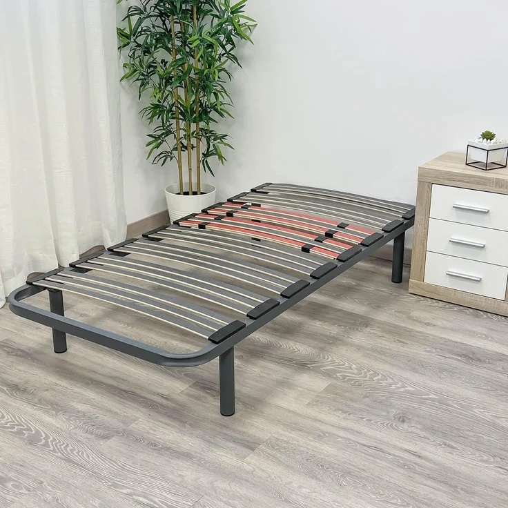 DUÉRMETE ONLINE - Verstärkter Lattenrost mit Lendenreglern 90x190 cm mit 4 Füßen von 25 cm im Lieferumfang enthalten – Bild 2