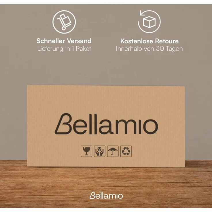 Bellamio 'Toce' Schreibtisch mit 2 Schubladen, weiß, 75x53x110 cm, Bürotisch mit Stauraum, schmaler Arbeitstisch – Bild 7