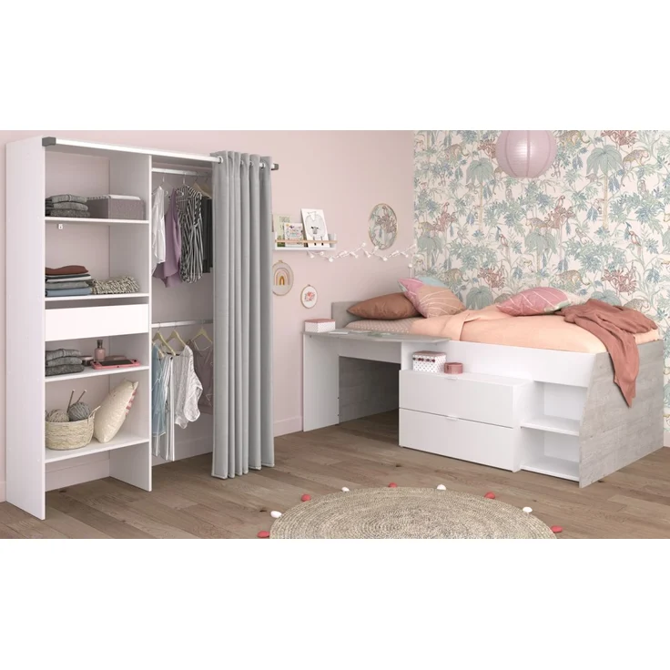 Parisot Kinderzimmer und Jugendzimmer Milky in weiß und grau Loft Set 2-tlg. – Bild 2