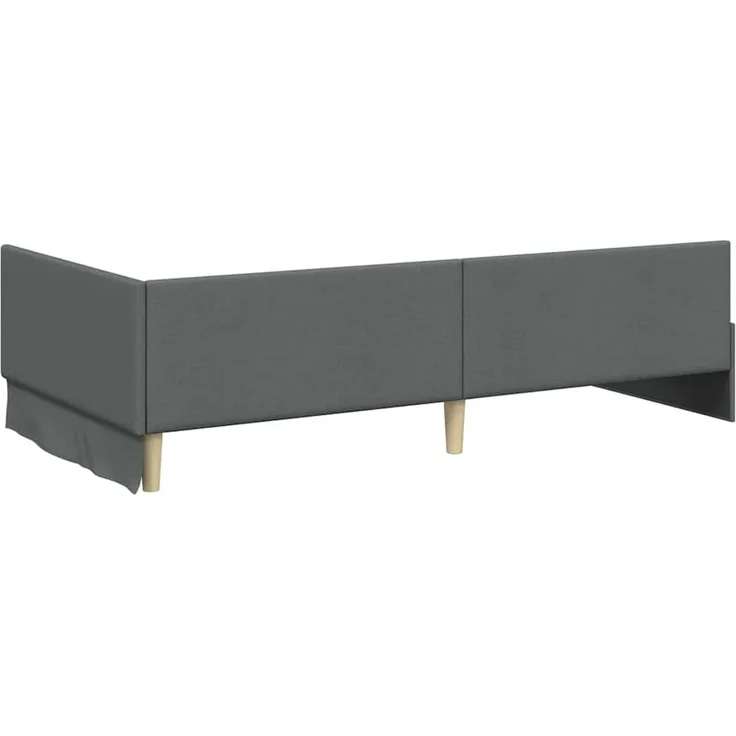 vidaXL Eckbettgestell mit Matratze 2 stk. Dunkelgrau 80 x 200 cm Stoff 3393582 – Bild 9