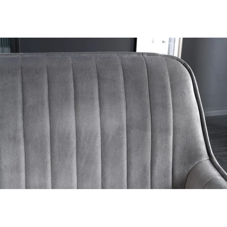 riess-ambiente Sitzbank TURIN 160cm silbergrau / schwarz (Einzelartikel, 1-St), Esszimmer · Samt · Metall · Rückenlehne · Schlafzimmer · Retro Design – Bild 5