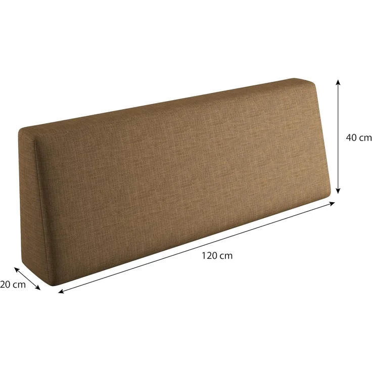sunnypillow Palettenkissen mit abnehmbarem Bezug UV - beständig Outdoor wasserdicht Kaltschaum Palettenauflage Palettenpolster Palettensofa Rückenkissen 120 x 40 x 20/10cm Braun – Bild 2