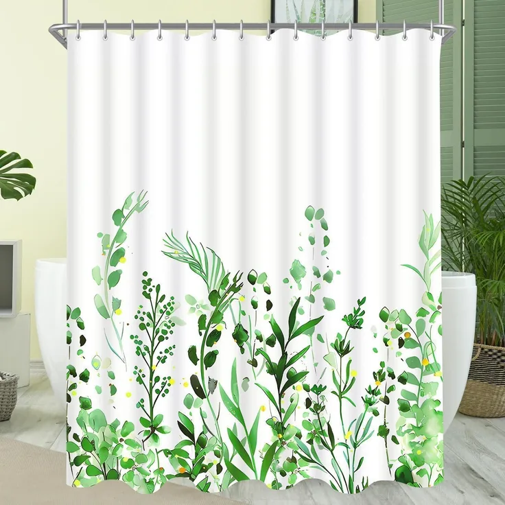 Duschvorhang Blumen 100x200cm Antischimmel Textil Wasserabweisend Badevorhang