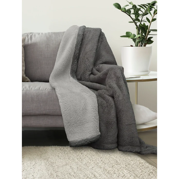 biberna Sherpa Wohndecke SHERPA, titanium, 150x200 cm – Bild 4