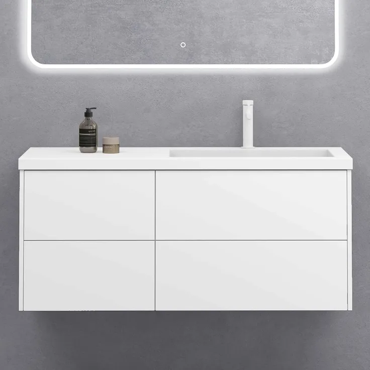 doporro Badmöbel-Set Waschtisch mit Unterschrank aus Holz mit Soft-Close MDF Moment