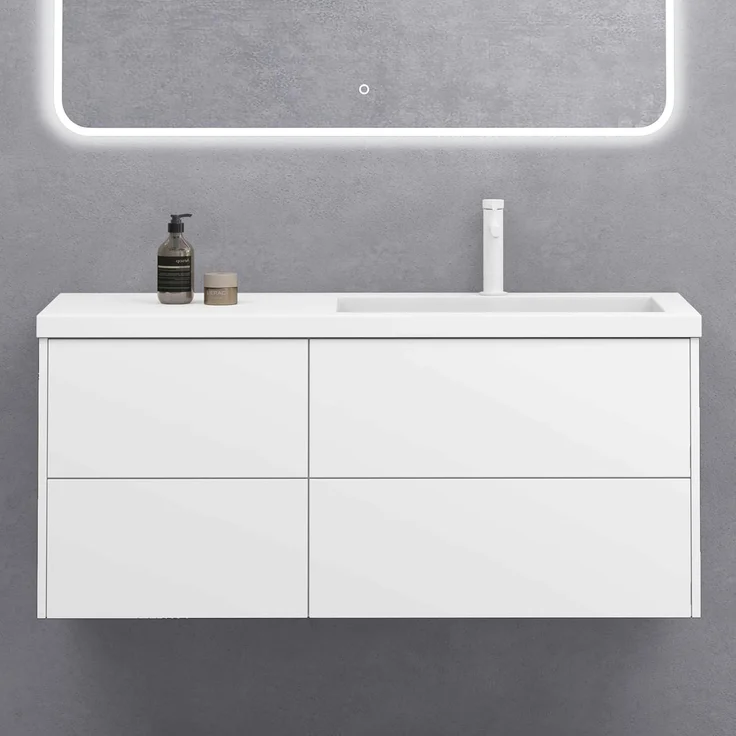 doporro Badmöbel-Set Waschtisch mit Unterschrank aus Holz mit Soft-Close MDF Moment