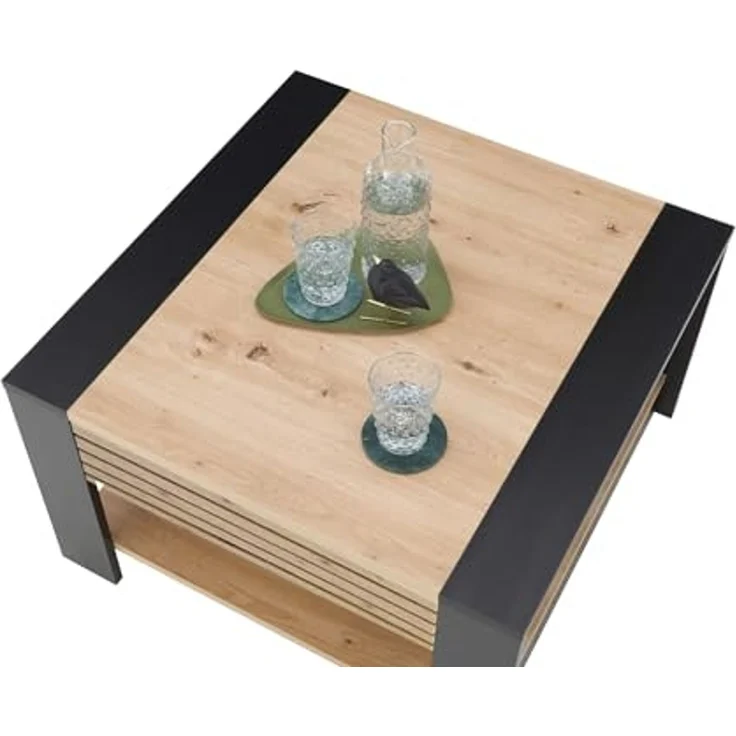 moebel-dich-auf Couchtisch FERRA (Beistelltisch, 1 Schubkasten, Stäbchenoptik), quadratisch 70x70 – Bild 4