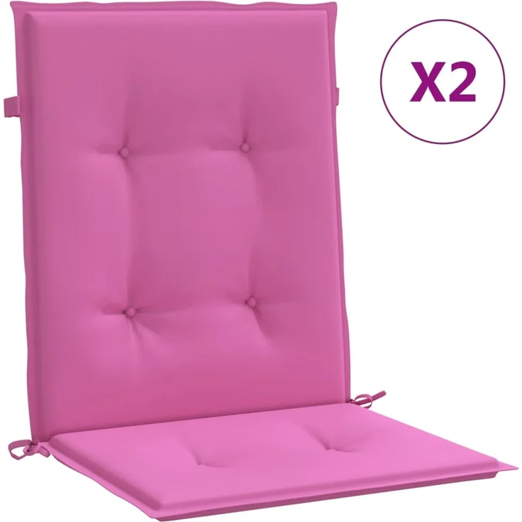 vidaXL Niedriglehner-Auflagen 2 Stk. Rosa Stoff 361334 – Bild 2