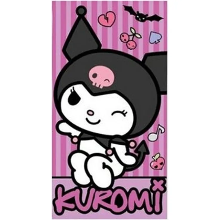 Sanrio Kuromi Strandtuch Mikrofaser Badetuch 70 × 140 cm Strand Handtuch