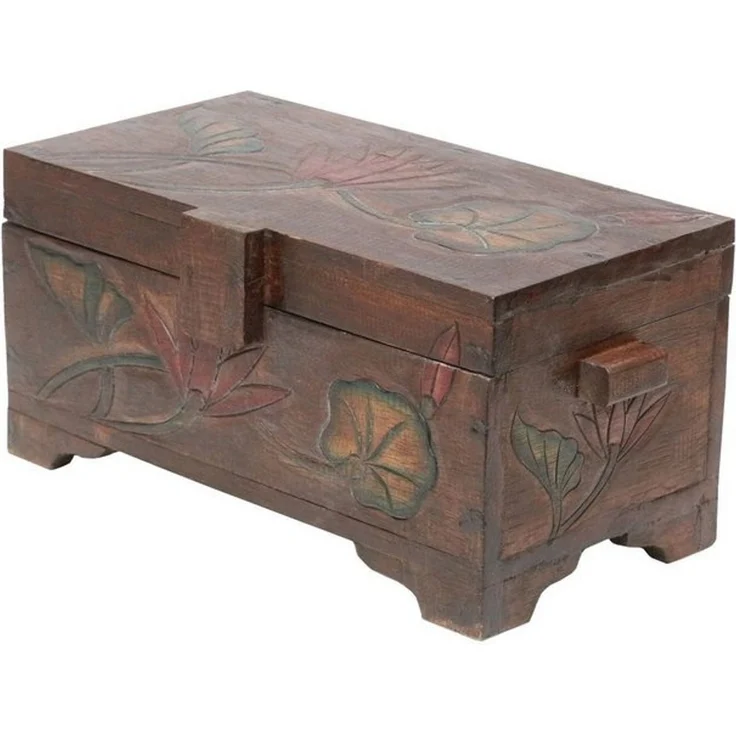 Oriental Galerie Truhe Braune Truhe Blumen Color Klein 40 cm (1 St) – Bild 4