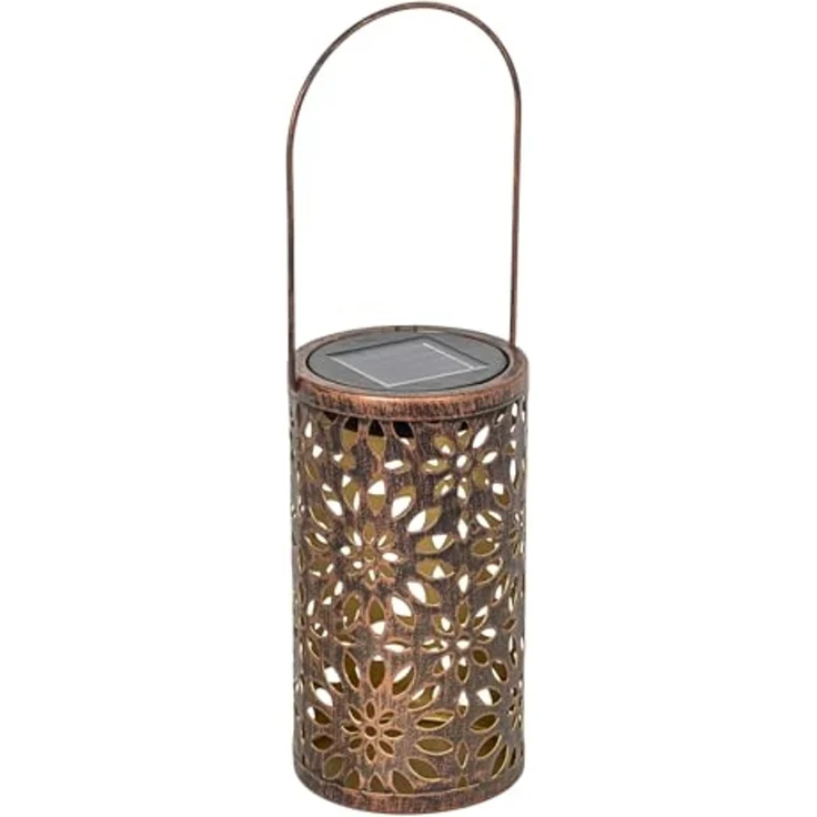 LED Solar Laterne im Blumendesign 1warmweißes LED 10x18cm – Bild 2