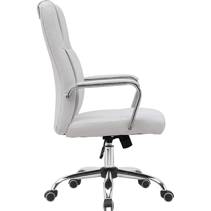 Gardenia Bürostuhl aus Xenon-Kunstleder, verchromt, Weiß, 59 x 67 x 105/113 – Bild 4